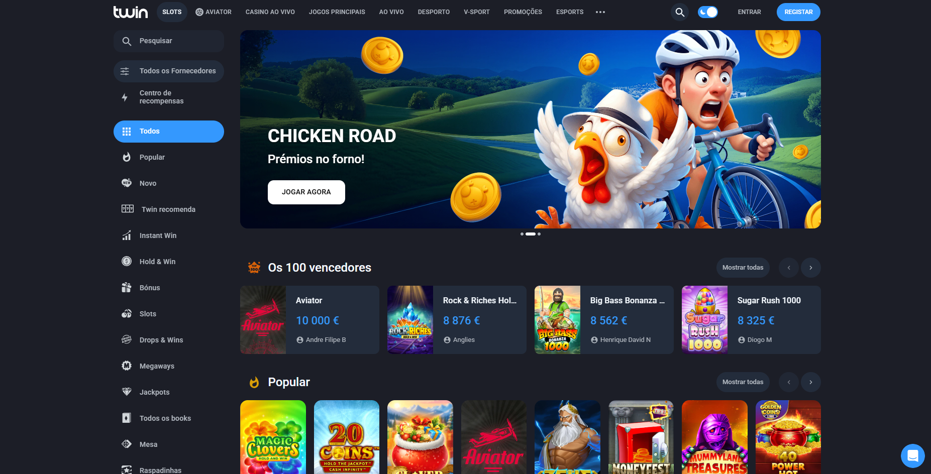 Screenshot do Twin Casino